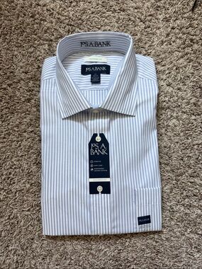 Jos. A. Bank Light Blue and White Striped Dress Shirt